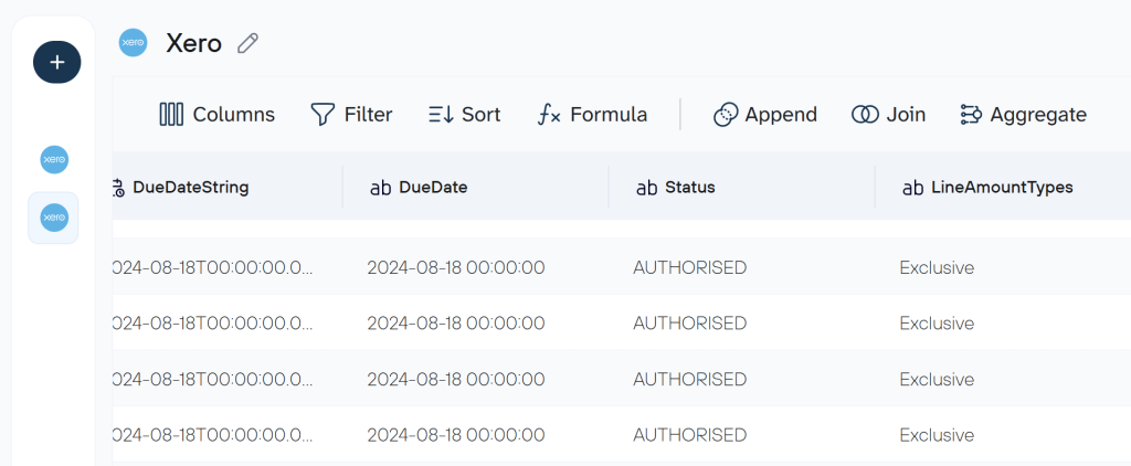 xero data set