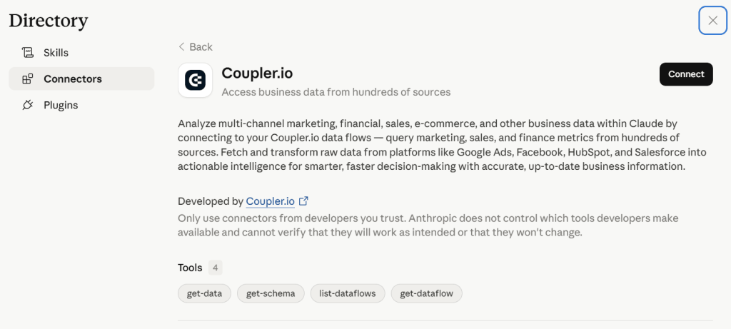 Coupler.io connector in Claude