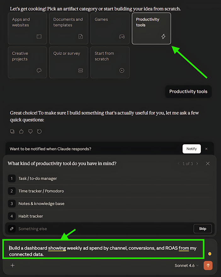 artifacts build dashboard focused hi res