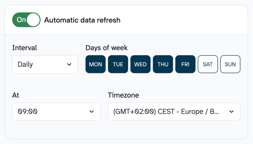 Setting up an automatic data refresh in Coupler.io