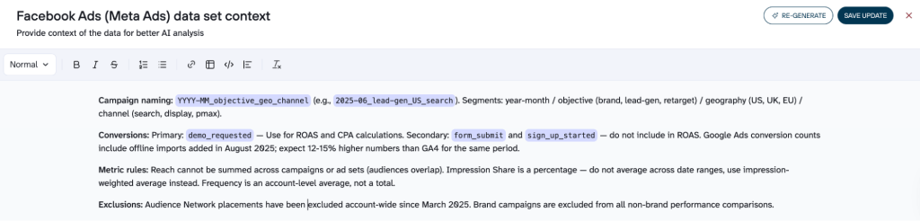 Facebook context
